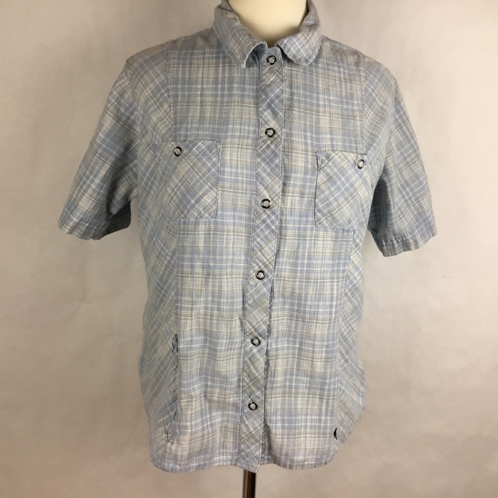 Woolrich Women Shirt Snap Button Down Back Vent L